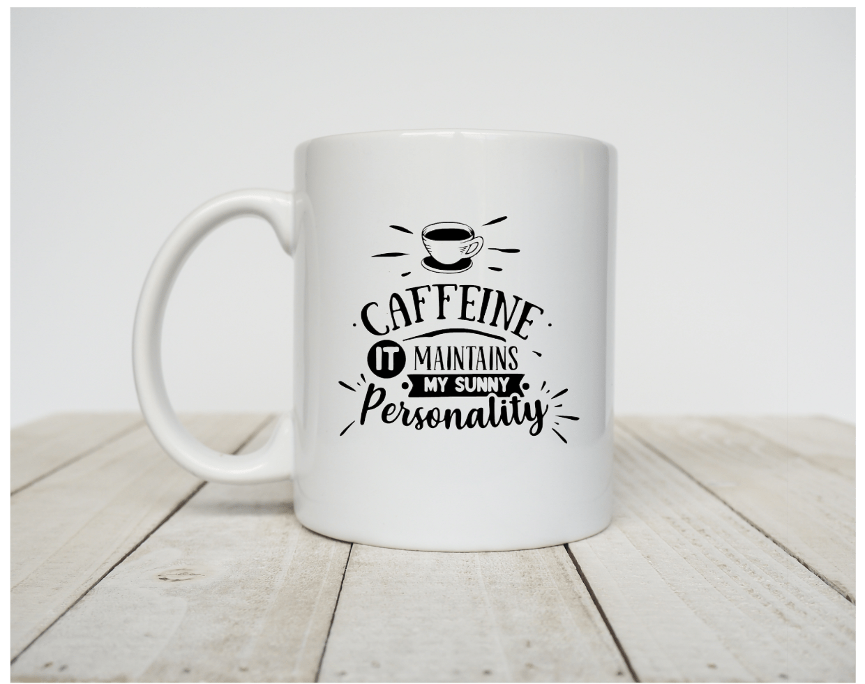 Koffiemok - Caffeine it maintains my sunny Personality