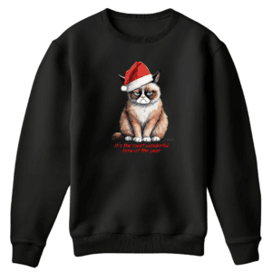 Foute Kersttrui Crumpy Cat zwart