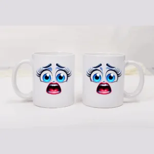 mok met verbaasd gezicht